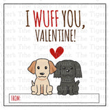I Wuff You printable Valentine cards