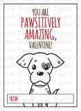 You Are Pawsitively Amazing printable Valentine cards