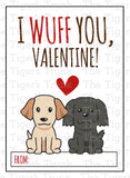 I Wuff You printable Valentine cards