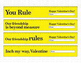 Ruler printable Valentine cards
