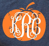 Fall Shirt | Monogrammed Pumpkin | Short-Sleeve Shirt | Long-Sleeve Shirt