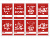 Crazy Straws printable Valentine cards