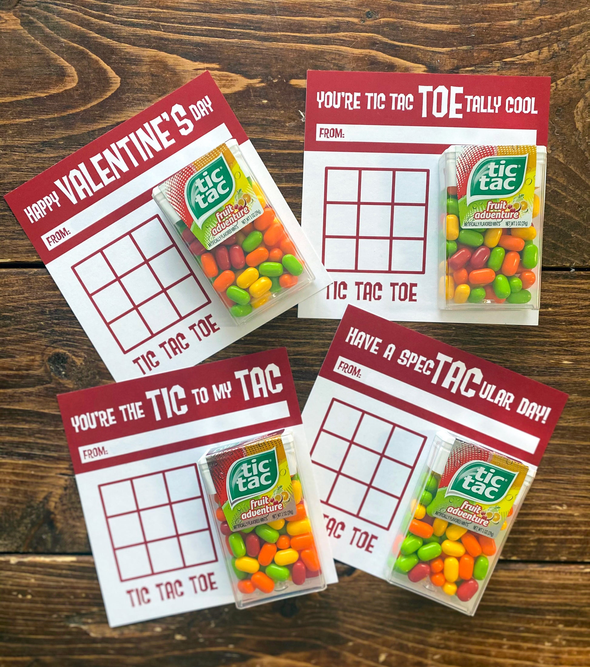 Printable Valentine cards with fun wordplay puns, instant download non-candy Valentine gifts for classroom exchanges and party favors.