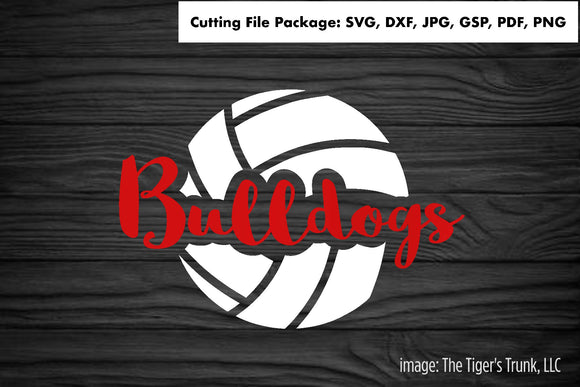 Cutting File Package | Volleyball Mascot | Bulldogs | Instant Download