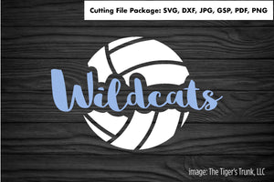 Cutting File Package | Volleyball Mascot | Wildcats | Instant Download