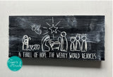 A Thrill of Hope Nativity Scene hand-painted wooden sign