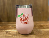 After School Snack travel wine tumbler for teachers - pink