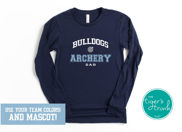 Archery Shirt | Mascot Shirt | Archery Dad | Long-Sleeve Shirt