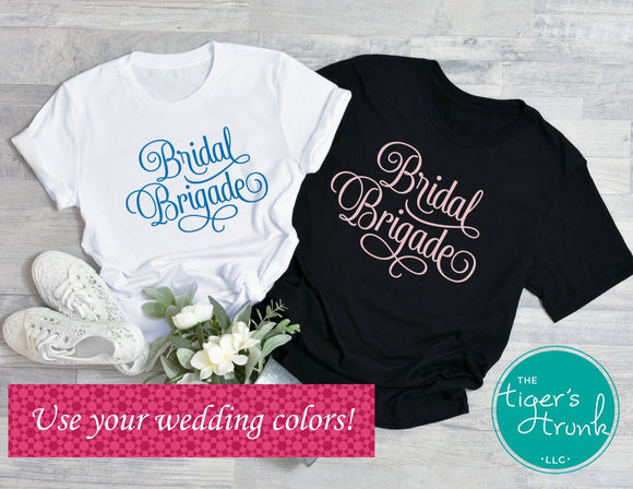Bridal Brigade Wedding shirts