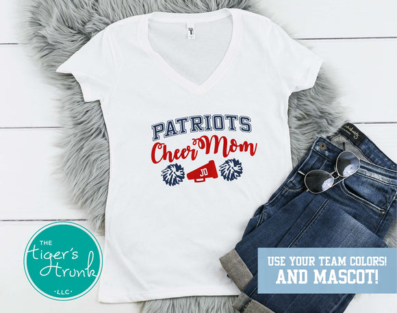 Cheer Mom Mascot v-neck shirt