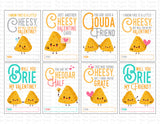 Valentines Day Cards | Cheese Cards | Instant Download | Printable Cards
