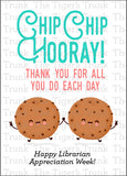 Librarian Appreciation Week Card | Chip Chip Hooray Thank You For All You Do Each Day | Instant Download | Printable Card