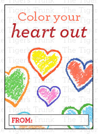 Crayon Instant Download Printable Birthday Party Favor Cards