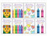 My Students Make My World Colorful Instant Download Printable Valentine Cards