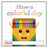 Have a Colorful Day printable Valentine cards