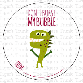 Printable Valentine stickers with bubble-themed puns, instant download round labels for classroom Valentine gifts and party favors.