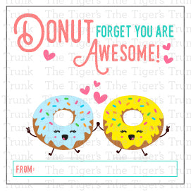 Valentines Day Cards | Donut Cards | Instant Download | Printable Tags ...