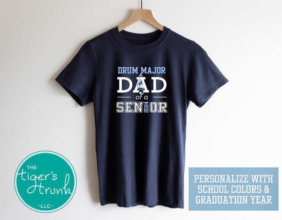 Band Shirt | Drum Major Dad | Dad of a Senior | Class of 2024 | Short-Sleeve Shirt