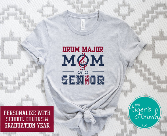 Band Shirt | Drum Major Shirt | Drum Major Mom of a Senior | Class of 2024 | Short-Sleeve Shirt