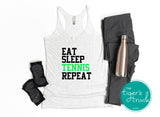 Eat Sleep Tennis Repeat tank top