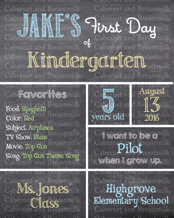 First Day of School printable photo prop sign