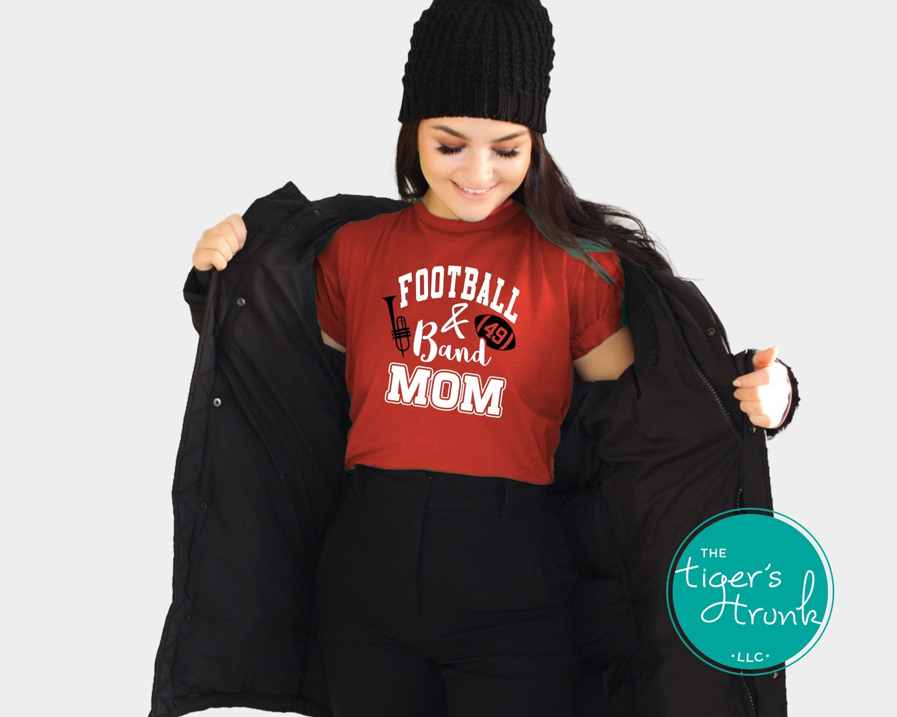 ShopHattieBs Cardinals Grunge Football Mom/ Football Shirt/ Sports Mom T-Shirt/ Football T-Shirt on Heather Sand Gildan T-Shirt
