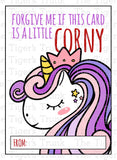 Magical Unicorn Instant Download Printable Valentine Cards