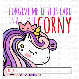 Forgive Me if This Card is a Little Corny Valentines Day Tag