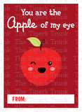 You Are the Apple of My Eye printable Valentine card