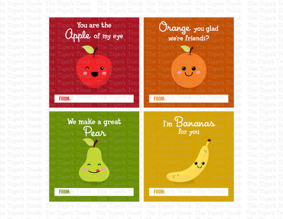 Fruity Valentine Printable Cards