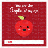 You Are the Apple of My Eye printable Valentine card