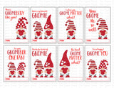 Gnome Printable Valentine Cards