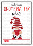 I Adore You Gnome Matter What printable Valentine card