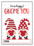 I'm So Happy I Gnome You printable Valentine card
