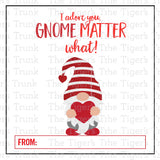 I Adore You Gnome Matter What printable Valentine card
