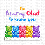I'm Bear-y Glad to Know You printable Valentine card