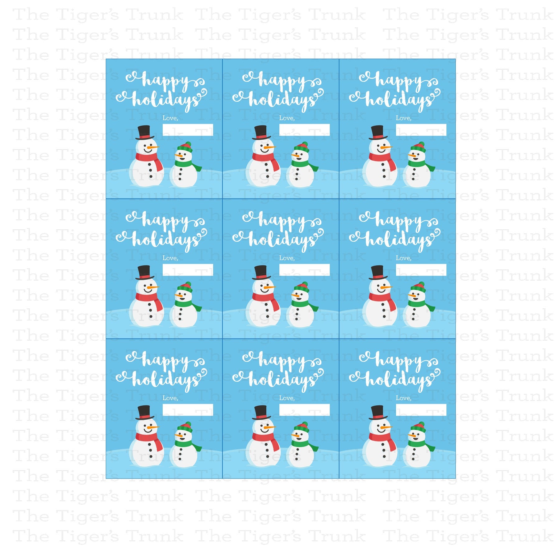 Printable Christmas Gift Tags 8.5x11