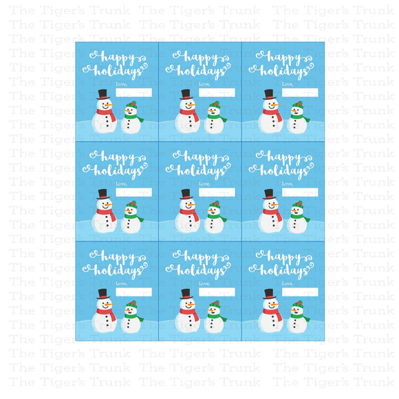Printable Holiday Gift Tags Instant Download Christmas Gift Tags