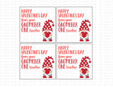 Happy Valentine's Day From Your Gnomeber One Teacher | Instant Download | Printable Valentine Tags
