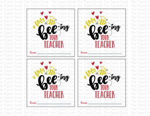 I Love BEE-ing Your Teacher Instant Download Printable Valentine Tags