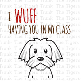 Printable Valentine cards for teachers with "So Doggone Cute" and puppy designs, instant download, set of 4 designs per sheet.