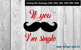 Cutting File Package | Valentines Cutting Files | If You Mustache I'm Single | Instant Download