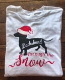 Dachshund Through the Snow Christmas shirts