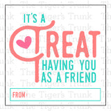 It's a Treat Having You as a Friend Valentine's Day Cards