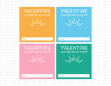 You Light Up My World Printable Valentine Tags