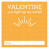 You Light Up My World Printable Valentine Tag