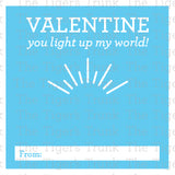 You Light Up My World Printable Valentine Tag