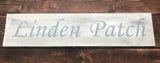 Linden Patch hand-painted wooden sign