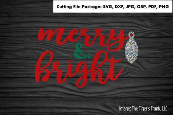 Cutting File Package | Christmas Cutting Files | Merry and Bright | Instant Download