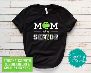 Tennis Shirt | Mom of a Senior | Class of 2024 | Short-Sleeve Shirt